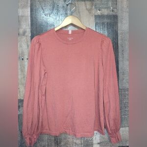 Lunya Long Sleeve Organic Pima Cotton T-shirt Rusty Orange Size Small